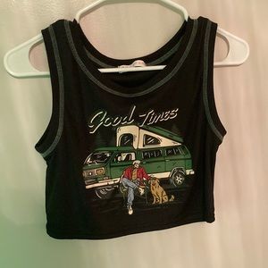 Romwe “Good Times” Crop tank top